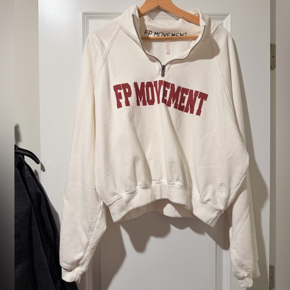 Free people movement Cream Half-Zip Sweatshirt - Picture 1 of 3